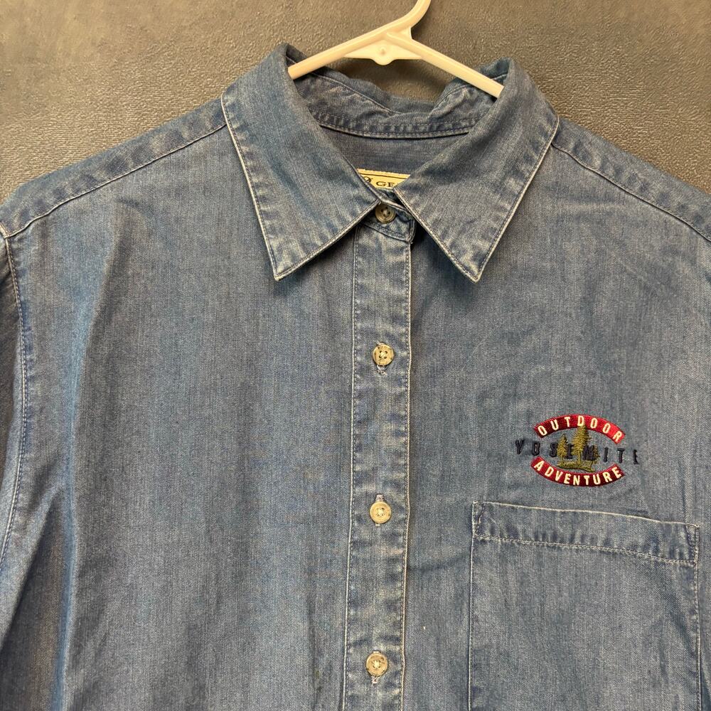 Vtg Gear for Sports Womens Yosemite Denim Button Down Shirt Medium National Park - Picture 4 of 10